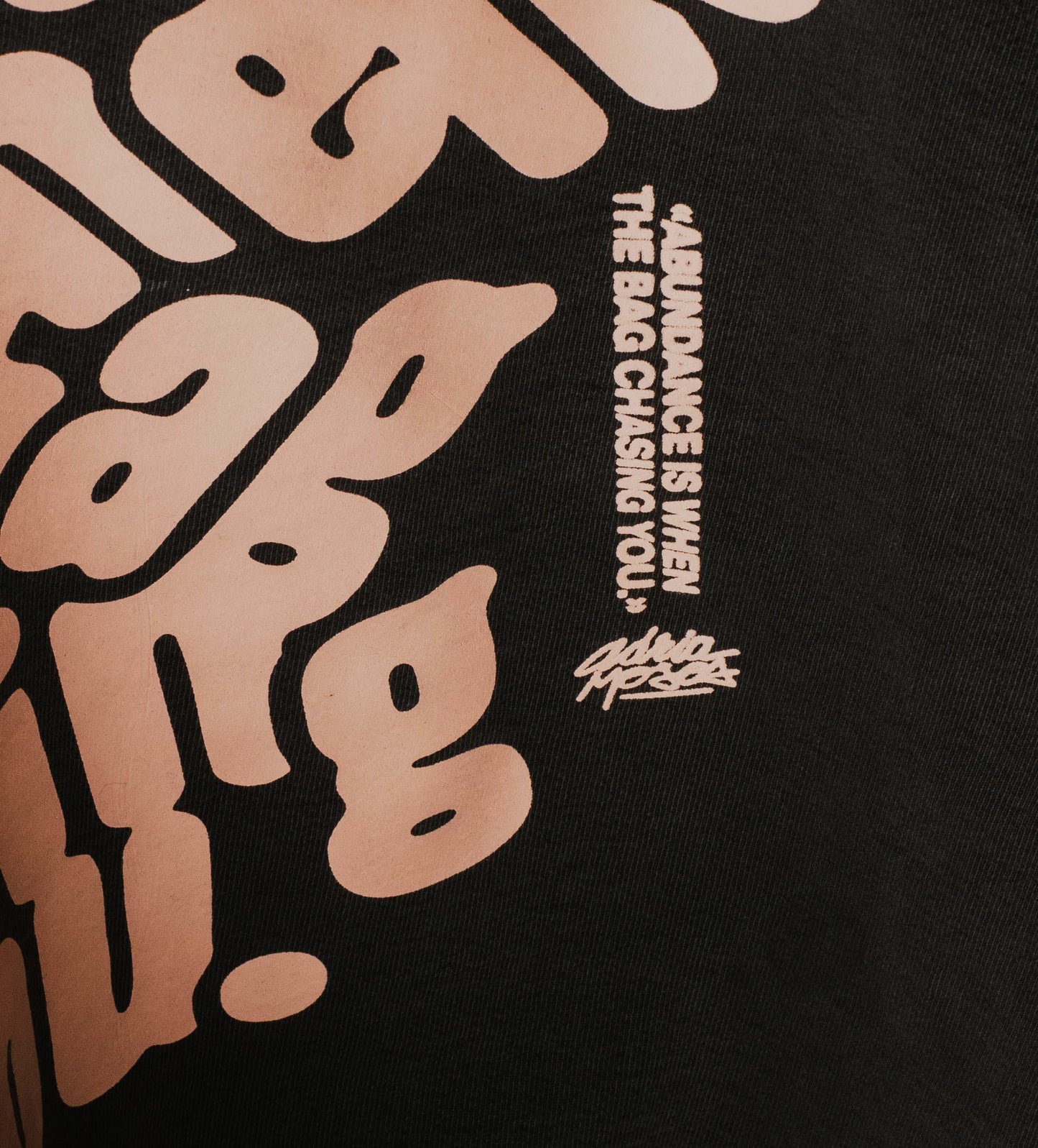 "Abundance is When the Bag Chasing You" Vintage Black Hoodie
